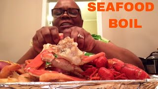 SEAFOOD BOIL SHRIMPCRAWFISHCRAB LEGS  MUKBANG [upl. by Rolat]