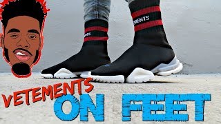 Vetements x Reebok Sock Runner on Feet and In Depth Review [upl. by Ainoek940]