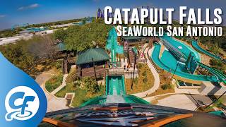 Catapult Falls onride 5K 60fps SeaWorld San Antonio [upl. by Arihas]