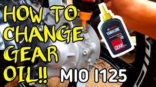 HOW TO CHANGE GEAR OILMIO I125YAMALUBE [upl. by Einnep]