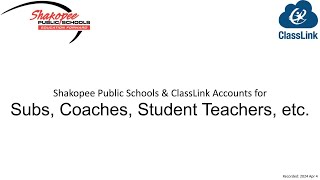 ClassLink Accounts for Subs Coaches etc [upl. by Razatlab781]