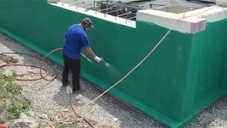 RubRWall Waterproofing SprayApplied to an Insulated Concrete Form Foundation [upl. by Queston]