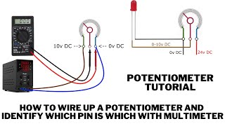 Potentiometer wiring and multimeter test tutorial [upl. by Dalt]