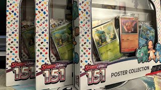 Opening 3 Pokémon TCG Scarlet amp Violet 151 Poster Collection Boxes [upl. by Reklaw]