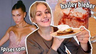 spiser som HAILEY BIEBER i en dag [upl. by Adlemy979]