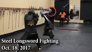 Steel Longsword Sparring  October 18 2017  Sparring Showcase [upl. by Marou]