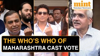 Maharashtra Elections 2024 Ambani Family RBI Governor Celebs Politicians Vote  WATCH [upl. by Vipul]