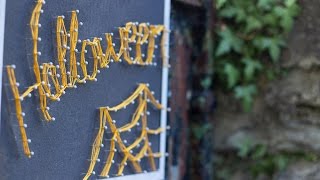 Hilorama Halloween string art con corcho y alfileres [upl. by Eyt897]