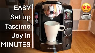 Tassimo Joy by BOSCH 2021  How to set up your coffee machine  EASY step by step guide [upl. by Ralyt97]