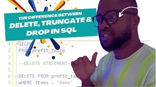 DIFFERENCE BETWEEN DELETE TRUNCATE amp DROP IN SQL IN YORUBA [upl. by Allenad]