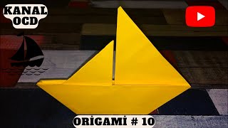 ORİGAMİ  10 Kağıttan Yelkenli Gemi Nasıl Yapılır  Origami Sailboat [upl. by Otit]