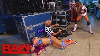 An incensed Alicia Fox ambushes Sasha Banks backstage Raw Oct 16 2017 [upl. by Theurich763]