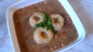 Sopa de Frijoles con Bolitas de Masa  Mi Receta [upl. by Anstice]