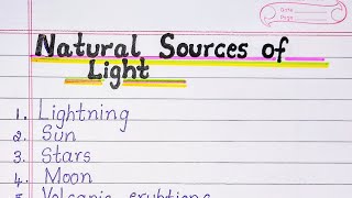 Natural Sources of Light and Man made Sources of Light [upl. by Fiore]