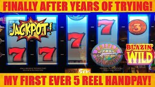 JACKPOT HANDPAY IT FINALLY HAPPENNED I finally won a jackpot on an old school 5 Reel slot machine [upl. by Kirk]