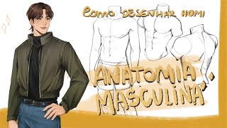 COMO DESENHAR CORPO MASCULINO  anatomia masculina [upl. by Iron]