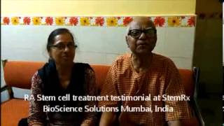 Rheumatoid Arthritis RA Treatment testimonial  StemRx Mumbai India [upl. by Richarda357]