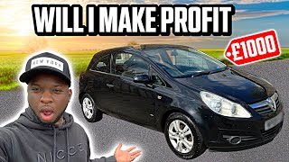 I BOUGHT A VAUXHALL CORSA FOR £1000 WILL I MAKE ANY PROFIT [upl. by Pickford]