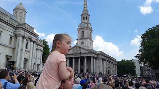 Amazing Flypast  Royal Airforce RAF Flypast Queens Platinum Jubilee celebrationsTrafalgar Square [upl. by Zevahc]