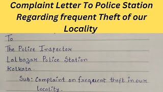 Complaint Letter to Police Regarding theft of our Locality [upl. by Oinotnaesoj661]