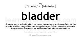 Pronunciation of Bladder  Definition of Bladder [upl. by Hett943]