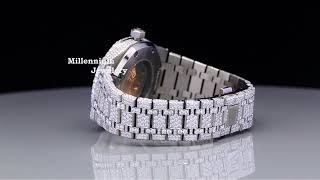 Top Model Moissanite Iced Out Watch Stainless Steel  Millennium Jewelery moissanite hiphop [upl. by Corenda]