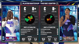 BEST 70 CENTER BUILD NBA 2K25 NEXT GEN GOING AGAINST 73 CENTER IN THE REC [upl. by Alyss]