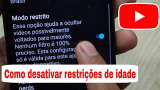 Como desativar as restrições de idade no YouTube 2024 mais recente [upl. by Lledniuq47]