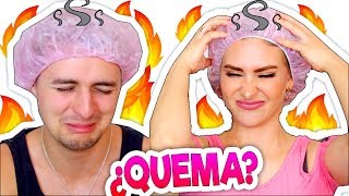 PROBAMOS LA MASCARILLA PARA EL PELO CALIENTE 😰 ¿NOS QUEMÓ [upl. by Narhet511]