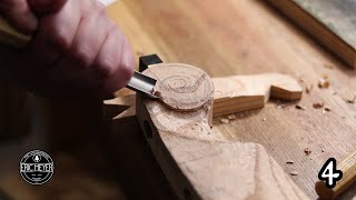 Building a Welsh Stick Chair  Part 4  Creating the Crest Rail with Hand Carved Volutes [upl. by Elyrad]