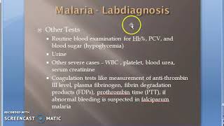 Parasitology 075 j Plasmodium Malaria Lab Diagnosis Rapid Antigen Detection Test [upl. by Macdonald]