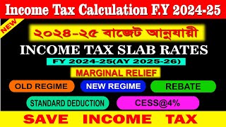 Income Tax Calculation 202425  How To Calculate Income Tax FY 202425  New Tax Slab Rates 202425 [upl. by Olemrac]