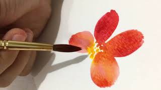 Easy Watercolor Flower Tutorial for Beginners [upl. by Godfry]