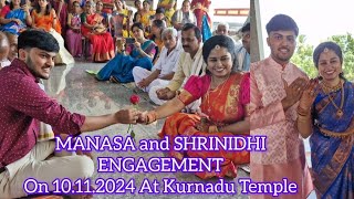 MANASA SARASWATHI amp SHRINIDHI ENGAGEMENT  HAVYAKA STYLE ENGAGEMENT  KURNADU TEMPLE [upl. by Nirihs759]