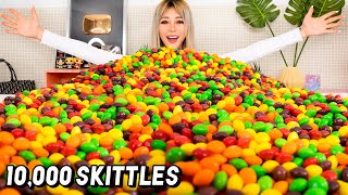 Mixing 10000 Skittles Into One Giant Skittle [upl. by Jobina]