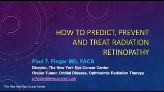 Radiation Retinopathy How to Predict Prevent and Save Vision [upl. by Yleek]