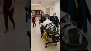 Hospital staff cheer for baby Wyatt as he leaves Northern Light EMMC in Maine [upl. by Delcina249]