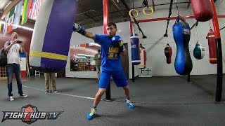 BEAUTIFUL FOOT WORK VASYL LOMACHENKO  HEAVY BAG WORKOUT  GO PRO VIDEO [upl. by Giwdul766]