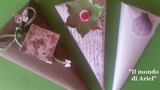 DIY coni PORTA RISO o PORTA CONFETTIcoppettini fai da tescrapbookingwedding ideas [upl. by Nosyaj907]