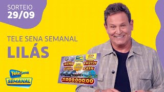 SORTEIO da TELE SENA SEMANAL LILÁS 29092024 [upl. by Eiffub]