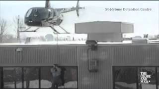 Watch as prisoners make daring helicopter escape from hanging rope in Quebec [upl. by Anreval]