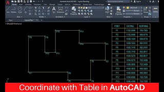 Create Easting and Northing Coordinate with Table in AutoCAD [upl. by Gibson]