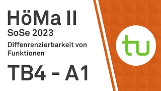 Differenzierbarkeit von Funktionen  TU Dortmund Höhere Mathematik II BCIBWMLW [upl. by Huppert]