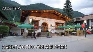 SANKT ANTON AM ARLBERG 🇦🇹 A Beautiful Evening walk Tirol Austria 8K [upl. by Eadahs446]