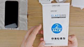 iPhone X Panzerglas Schutzfolie  POSITIONIERHILFE von Omoton  anbringen amp erster Test  DEUTSCH [upl. by Oconnor]