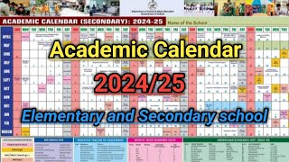 Academic Calendar 202425  Academic Calendar Of Elementary and Secondary school [upl. by Lydie]