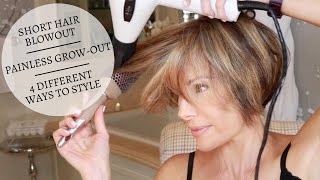 Short Hair Blowout  Painless GrowOut  4 Different Ways To Style  Dominique Sachse [upl. by Veradis251]