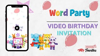 Word Party Video Invitation  Customized Digital Video Invitations  Digital Invitations [upl. by Yanffit330]