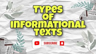 Types of Informational Texts [upl. by Ahrendt]