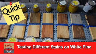 Testing Several Different Stains on White Pine wood [upl. by Annoled373]